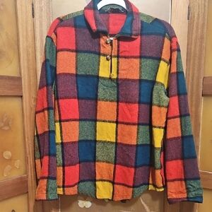 Vibrant Plaid Zip-Up Men's Sweater